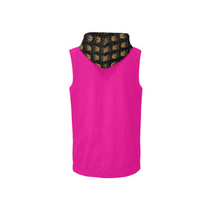 #Rossolini1# Hot Pink Sleeveless Zip Up Hoodie for Women (Model H16)