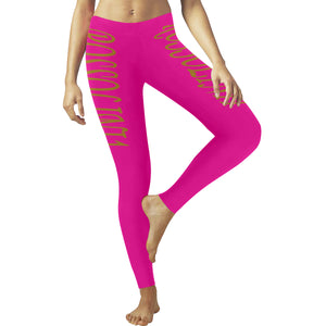 #Rossolini1# TheName Hot Pink Low Rise Leggings (Invisible Stitch) (Model L05)