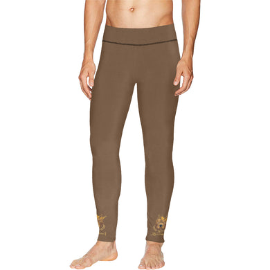 #Rossolini1# Ankles Brown All Over Print Meggings (Model L38)