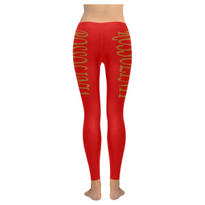 #Rossolini1# TheName Red Low Rise Leggings (Invisible Stitch) (Model L05)
