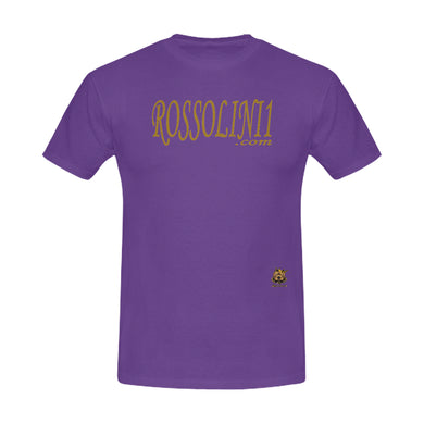 #Rossolini1.com# Gold Writing Purple Men's T-Shirt