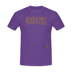 #Rossolini1.com# Gold Writing Purple Men's T-Shirt