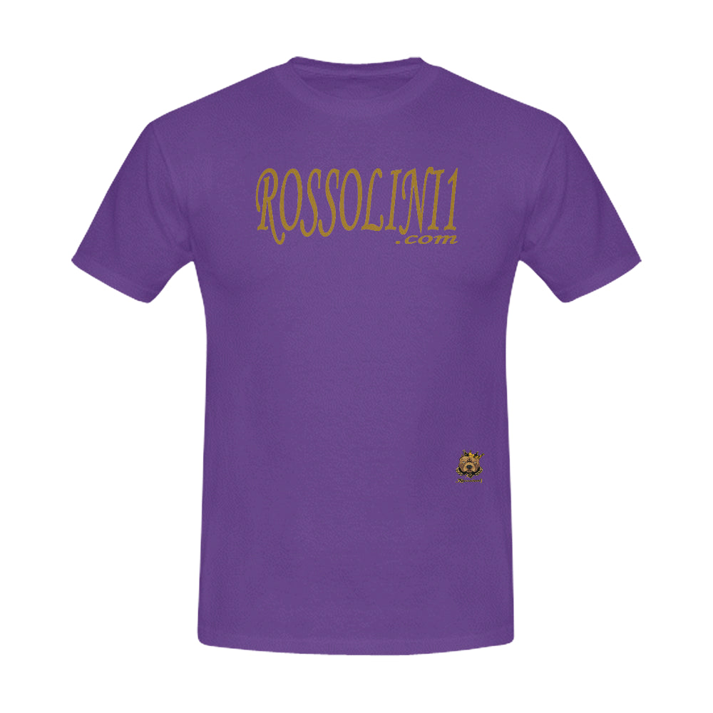 #Rossolini1.com# Gold Writing Purple Men's T-Shirt