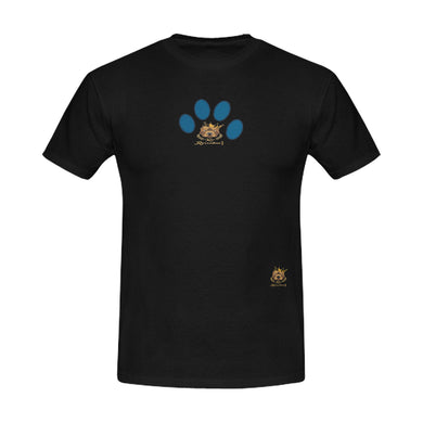 #MARKEDFORLIFE# Blue Paw Black Men's T-Shirt