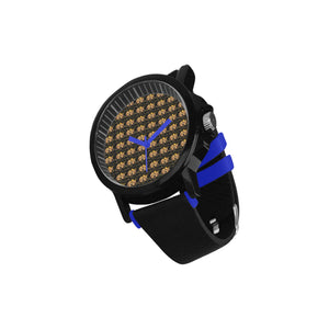 #Rossolini1# Mask Off Blue Hours/Seconds Unisex Silicone Strap Plastic Watch (Model 316)