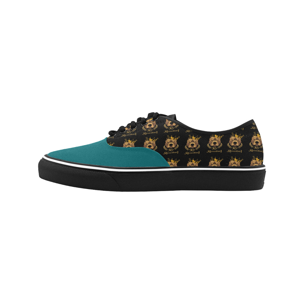 #Rossolini1# Kelly Green Classic Women's Canvas Low Top Shoes/Large (Model E001-4)