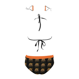 #Rossolini1# Orange Stringy Selvedge Bikini Set with Mouth Mask (S11)