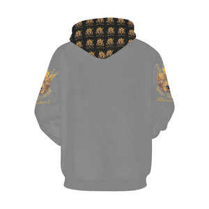 #MASK OFF# Dark Gray Hoodie for Women (Model H13)