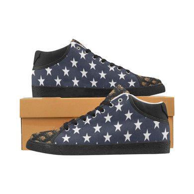 #Rossolini1# TimeLess Blue Back Stars Men's Chukka Canvas Shoes (Model 003)
