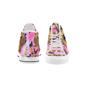 #Rossolini1# Streetz Pink/Black Camo White Bottom Vancouver H Women's Canvas Shoes (1013-1)