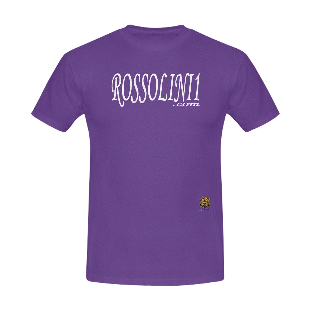 #Rossolini1.com# White Writing Purple Men's T-Shirt