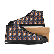 #BLM# Rabbit Navy Blue High Top Canvas Shoes for Kid (Model 017)