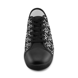 #R1# White Writing Canvas Shoes for Women/Large Size (Model 016)