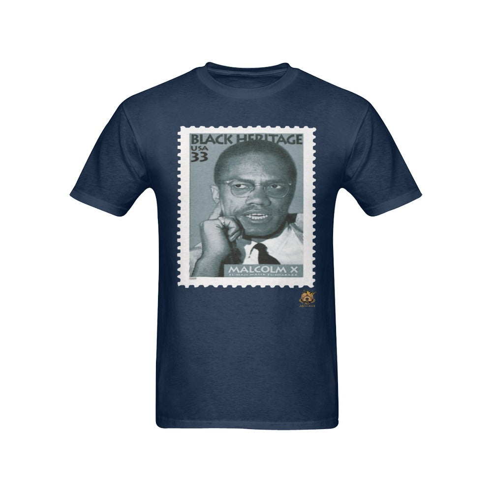 #Stamped# Malcoln X Navy Blue T-Shirt