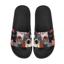 #I Love All Cats# Men's Slide Sandals/Large Size (Model 057)