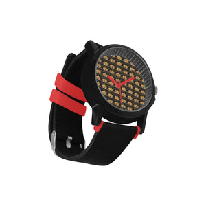 #Rossolini1# Mask Off Red Hours/Seconds Unisex Silicone Strap Plastic Watch (Model 316)