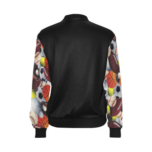 #Rossolini1# In Your Face BALLIN Bomber Jacket for Women (Model H36)