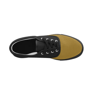 #Rossolini1# Tips Gold Aries Men's Canvas Shoes (Model 029)