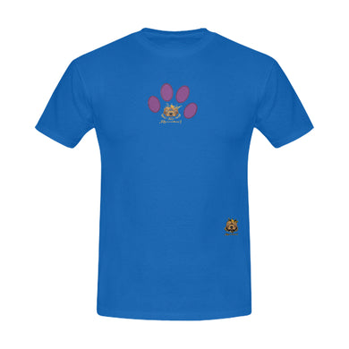 #MARKED FOR LIFE# Purple Paw Blue Men's T-Shirt