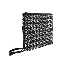 #R1# White Writing Slim Clutch Bag (Model 1668)