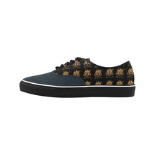 #Rossolini1# Navy Blue Classic Women's Canvas Low Top Shoes/Large (Model E001-4)