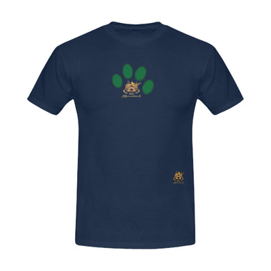 #MARKEDFORLIFE# Green Paw Navy Blue Men's T-Shirt
