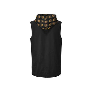 #Rossolini1# Black Sleeveless Zip Up Hoodie for Women (Model H16)