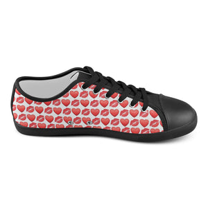 #Rossolini1# LIPS AND HEARTS Canvas Shoes for Women/Large Size (Model 016)
