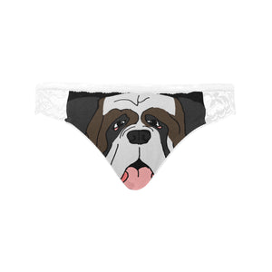 #Rossolini1# Saint Bernard White Women's Lace Panty (Model L41)