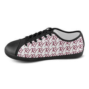 #R1# Candy Apple Red Writing Canvas Shoes for Women/Large Size (Model 016)