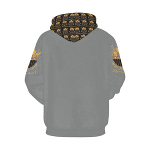 #MASK ON# Dark Gray Hoodie for Women (Model H13)