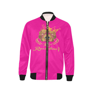 #Rossolini1# In Your Face Hot Pink Kids' Bomber Jacket (Model H40)