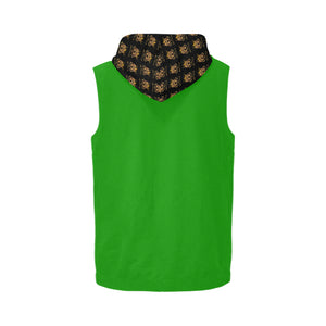 #Rossolini1# Green Sleeveless Zip Up Hoodie for Men (Model H16)