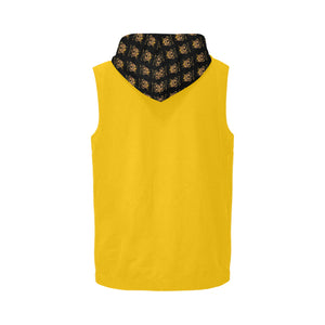 #Rossolini1# Gold All Over Print Sleeveless Zip Up Hoodie for Men (Model H16)