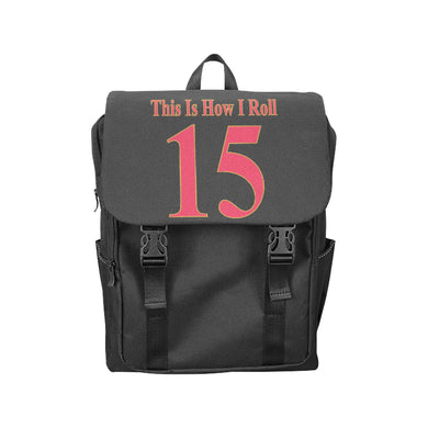 #This Is How I Roll# 15 Red/Gold Casual Shoulders Backpack (Model 1623)