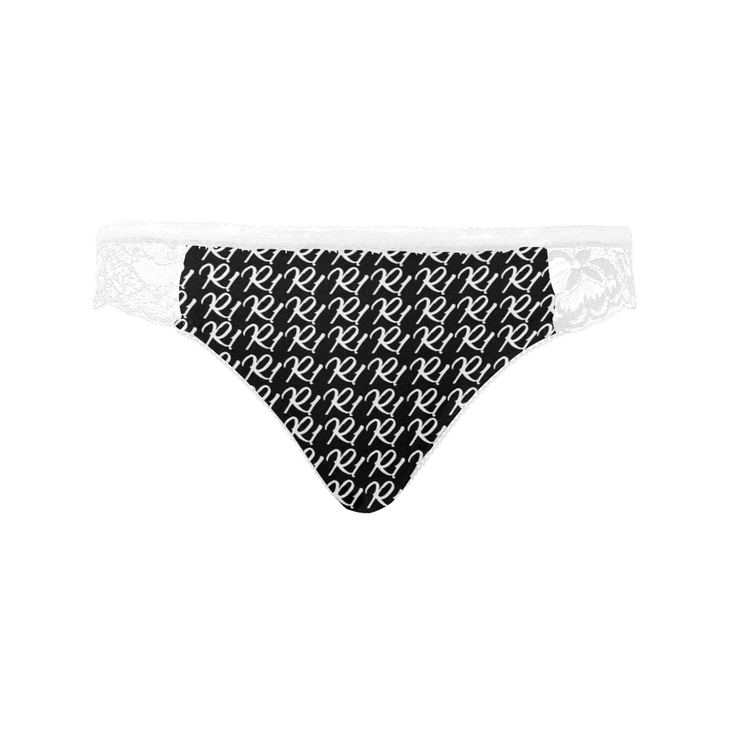 #Rossolini1# R1 White Writing Women's Lace Panty (Model L41)