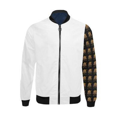 #Rossolini1# All Left White All Over Print Bomber Jacket for Men (Model H31)