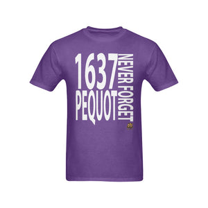 #NEVERFORGET# Pequot 1637 Men's Purple T-Shirt