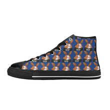 #BLM# Rabbit Blue High Top Canvas Shoes for Kid (Model 017)