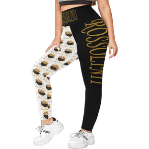 #Rossolini1# TheName MaskOn White Right Plus Size High Waist Leggings (Model L44)
