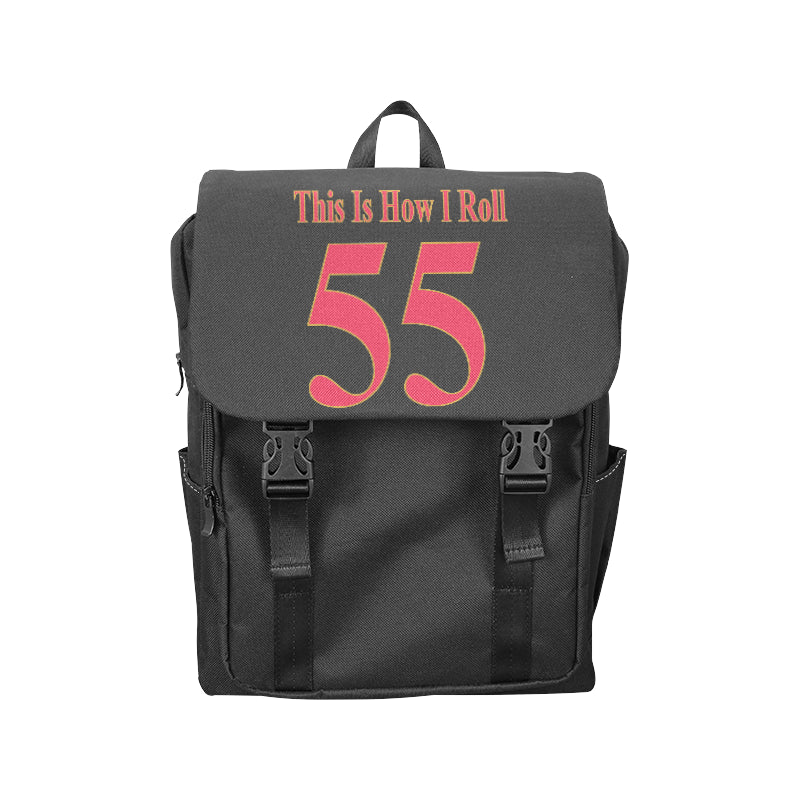 #This Is How I Roll# 55 Red/Gold Casual Shoulders Backpack (Model 1623)