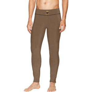 #MASKON# Brown All Over Print Meggings (Model L38)