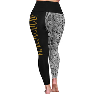 #Rossolini1# TheName SnakeSkin IMG Plus Size High Waist Leggings (Model L44)