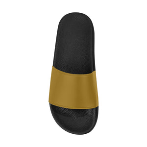#Rossolini1# Gold Men's Slide Sandals/Large Size (Model 057)