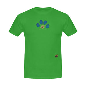 #MARKEDFORLIFE# Blue Paw Green Men's T-Shirt