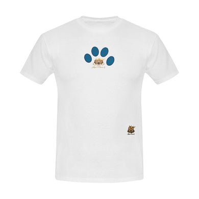 #MARKEDFORLIFE# Blue Paw White Men's T-Shirt