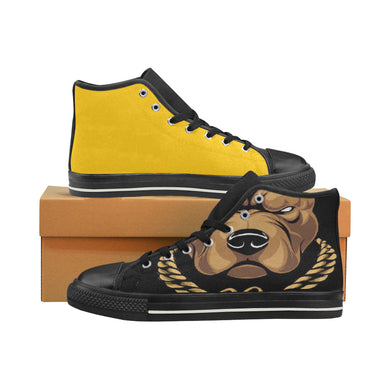 #Rossolini1# InSider Gold High Top Canvas Shoes for Kid (Model 017)