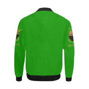 #MASKON# Green Bomber Jacket for Men (Model H31)