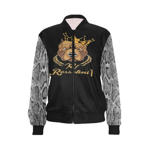 #Rossolini1# In Your Face SnakeSkin IMG Bomber Jacket for Women (Model H36)