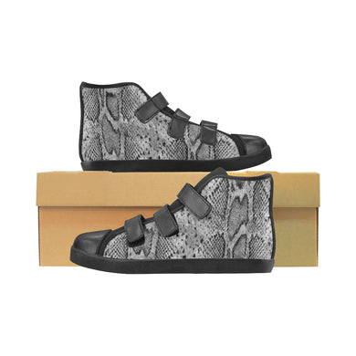 #Rossolini1# SnakeSkin IMG Velcro High Top Canvas Kid's Shoes (Model 015)